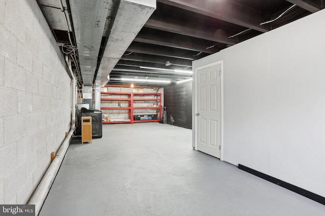 835 Sabina Cir, Bear, DE 19701 - unfinished below grade area with concrete block wall