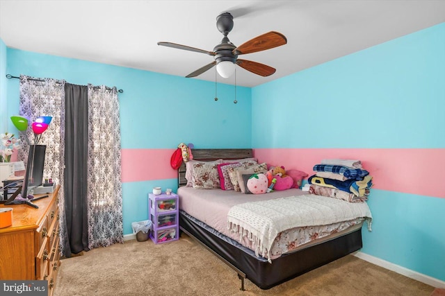 309 6th St, Colonial Beach, VA 22443 - bedroom featuring carpet flooring, baseboards, and ceiling fan