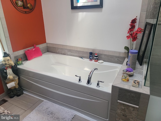 bathroom featuring a bath