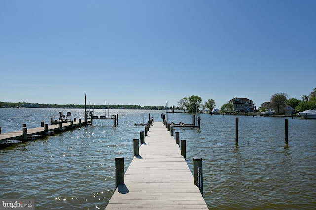 dock featuring a water view