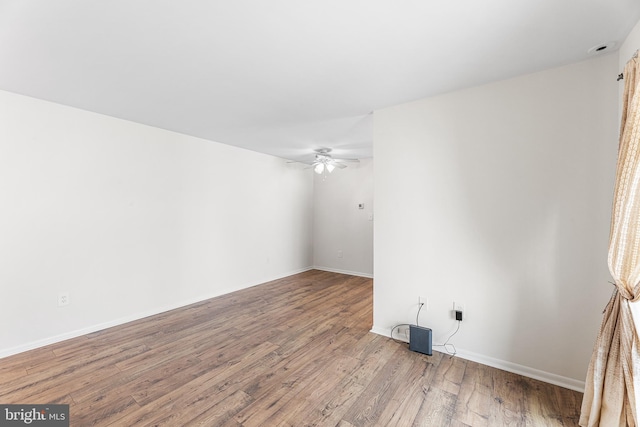 210 Trimper Ave Unit 8, Ocean City, MD 21842 - spare room featuring a ceiling fan, wood finished floors, and baseboards