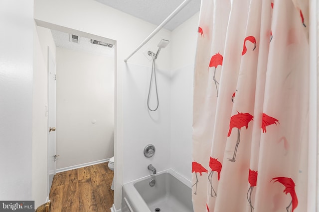 210 Trimper Ave Unit 8, Ocean City, MD 21842 - full bath with toilet, shower / bath combination with curtain, and wood finished floors