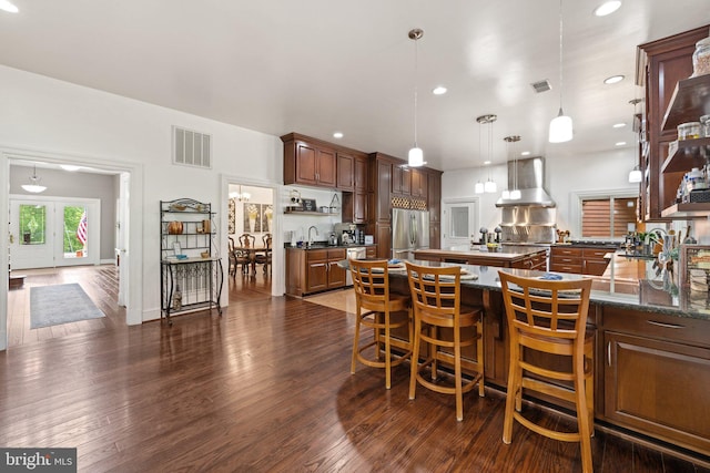 94 Tomahawk Way, Linden, VA 22642 - dining area featuring dark wood-type flooring and recessed lighting