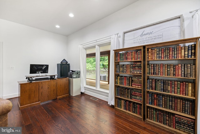 94 Tomahawk Way, Linden, VA 22642 - office featuring dark wood-type flooring, recessed lighting, and baseboards