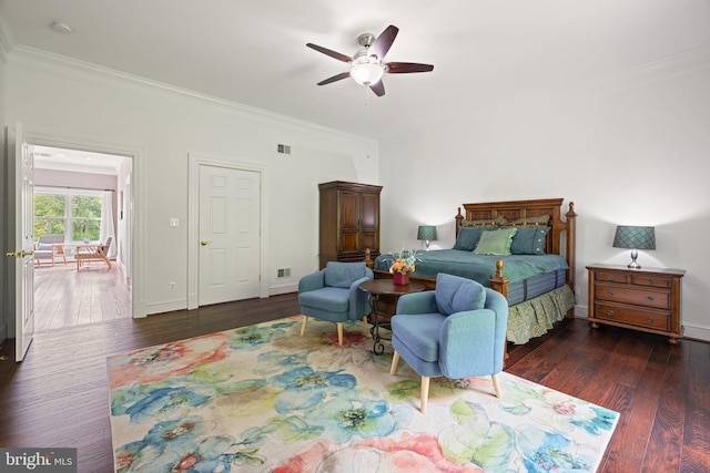 94 Tomahawk Way, Linden, VA 22642 - bedroom featuring crown molding, wood finished floors, ceiling fan, and baseboards