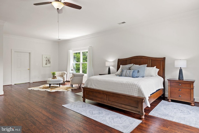 94 Tomahawk Way, Linden, VA 22642 - bedroom with ornamental molding, wood finished floors, baseboards, and ceiling fan