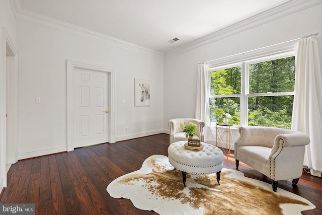 94 Tomahawk Way, Linden, VA 22642 - sitting room featuring crown molding, baseboards, and wood finished floors