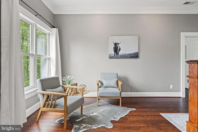 94 Tomahawk Way, Linden, VA 22642 - living area featuring ornamental molding, baseboards, and wood finished floors