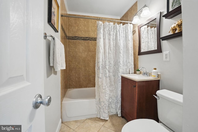 6924 Jefferson Ave, Falls Church, VA 22042 - full bath featuring toilet, tile patterned floors, shower / bath combo, and vanity