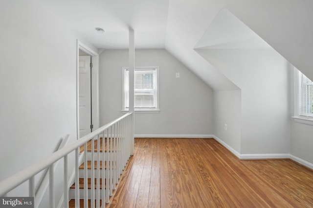 6924 Jefferson Ave, Falls Church, VA 22042 - additional living space featuring hardwood / wood-style floors, plenty of natural light, vaulted ceiling, and baseboards