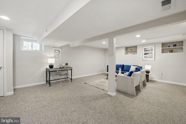 6924 Jefferson Ave, Falls Church, VA 22042 - carpeted living area with recessed lighting and baseboards