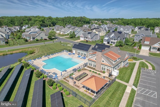 20785 Rodney Dr, Rehoboth Beach, DE 19971 - aerial perspective of suburban area featuring a pool