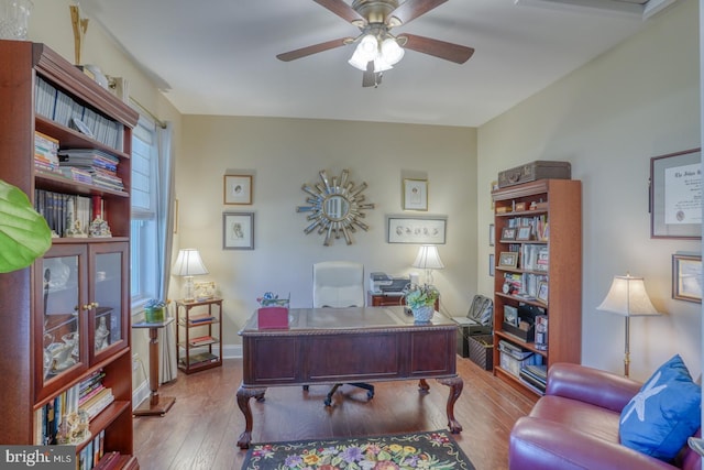 20785 Rodney Dr, Rehoboth Beach, DE 19971 - office space featuring a ceiling fan and hardwood / wood-style flooring