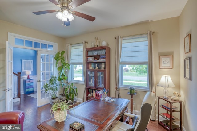 20785 Rodney Dr, Rehoboth Beach, DE 19971 - office with plenty of natural light, french doors, and baseboards