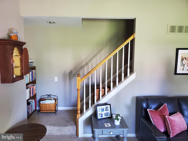 225 Canonero Dr, Bear, DE 19701 - stairway featuring carpet floors and baseboards