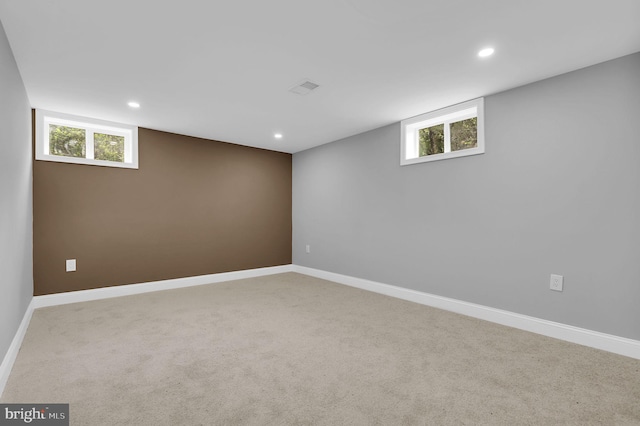 2129 Saranac St, Hyattsville, MD 20783 - below grade area featuring recessed lighting, carpet flooring, and baseboards