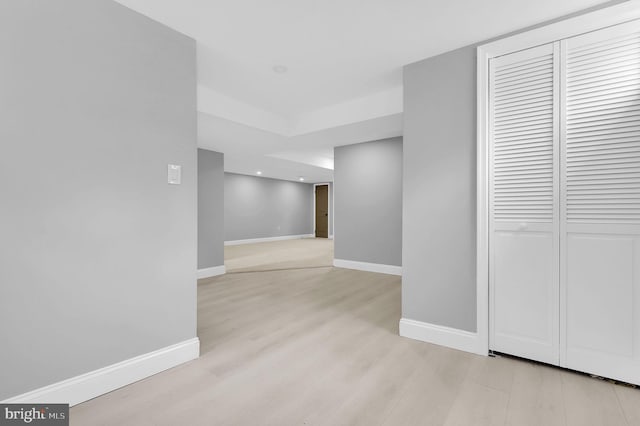 2129 Saranac St, Hyattsville, MD 20783 - finished below grade area featuring light wood-style flooring, baseboards, and recessed lighting
