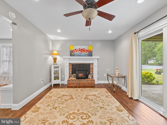 35775 Clam Ave, Frankford, DE 19945 - living room with wood finished floors, recessed lighting, ceiling fan, and baseboards