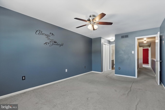 131 Red Haven Dr, North Wales, PA 19454 - unfurnished bedroom with baseboards, carpet, a closet, and ceiling fan