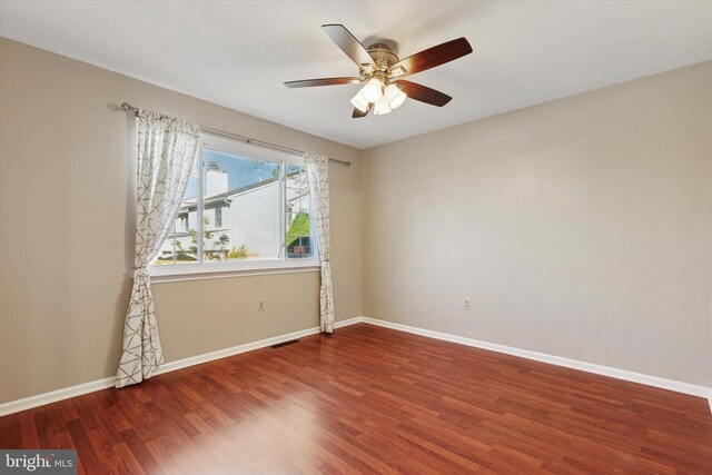 131 Red Haven Dr, North Wales, PA 19454 - unfurnished room with wood finished floors, a ceiling fan, and baseboards