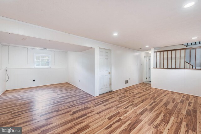 7037 Macbeth Way, Sykesville, MD 21784 - basement featuring wood finished floors, recessed lighting, and stairs