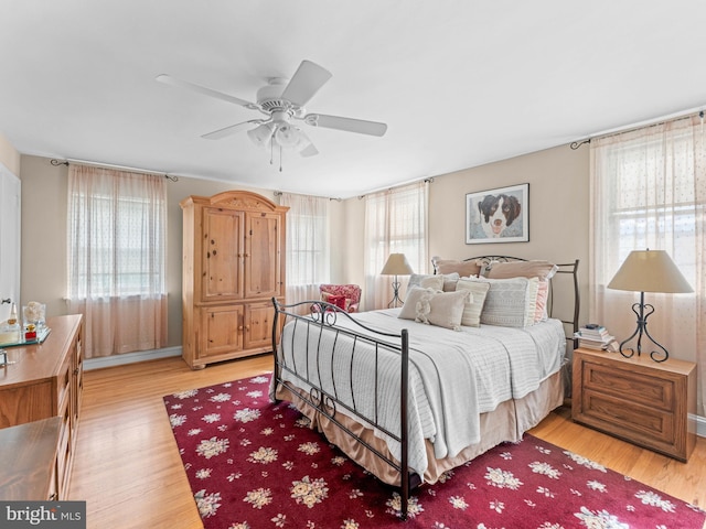 129 Kingston Rd, Cheltenham, PA 19012 - bedroom with light wood-type flooring and a ceiling fan