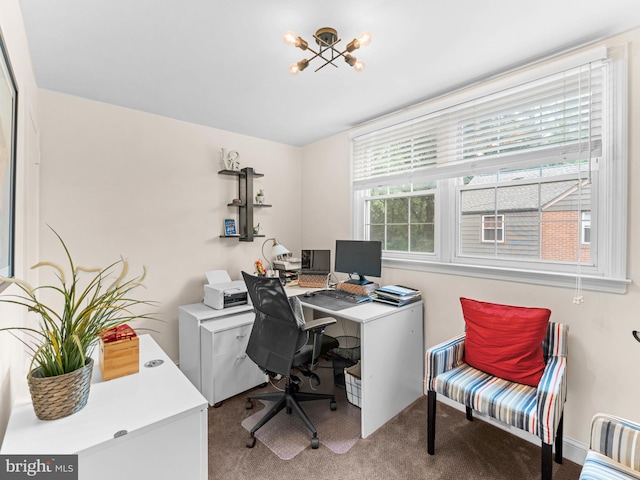 129 Kingston Rd, Cheltenham, PA 19012 - carpeted office with a chandelier
