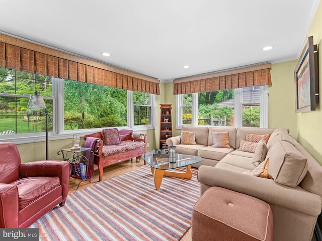 129 Kingston Rd, Cheltenham, PA 19012 - living room with recessed lighting and wood finished floors
