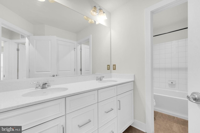 1552 Meadowlark Glen Rd, Dumfries, VA 22026 - bathroom featuring double vanity, toilet, and  shower combination