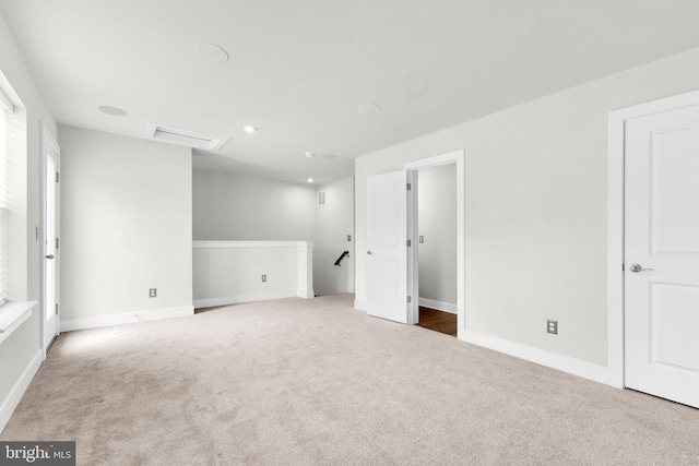 1552 Meadowlark Glen Rd, Dumfries, VA 22026 - unfurnished bedroom featuring carpet flooring, attic access, baseboards, and recessed lighting