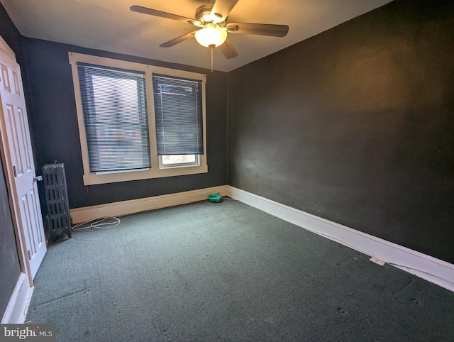 4133 Eierman Ave, Baltimore, MD 21206 - carpeted empty room with baseboards and a ceiling fan