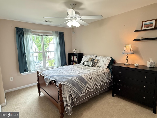 5280 Gunston Hall Dr, Woodbridge, VA 22193 - bedroom featuring light colored carpet, baseboards, and a ceiling fan