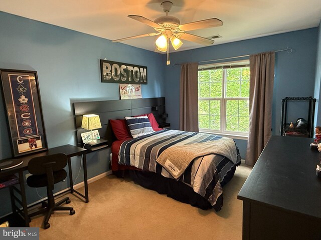 5280 Gunston Hall Dr, Woodbridge, VA 22193 - carpeted bedroom with ceiling fan and baseboards