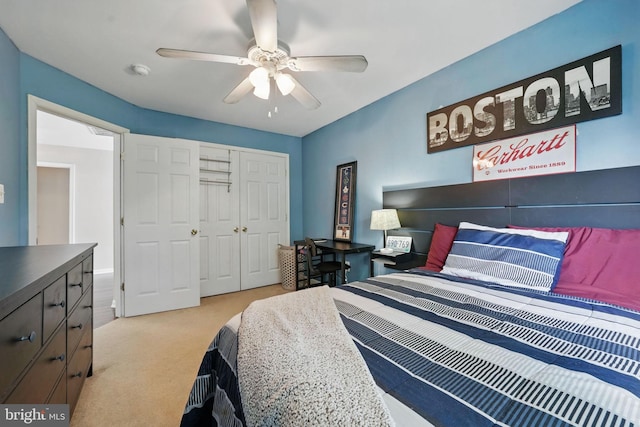 5280 Gunston Hall Dr, Woodbridge, VA 22193 - carpeted bedroom featuring a closet and a ceiling fan