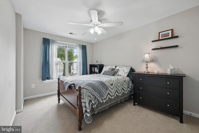 5280 Gunston Hall Dr, Woodbridge, VA 22193 - bedroom featuring baseboards, light colored carpet, and a ceiling fan