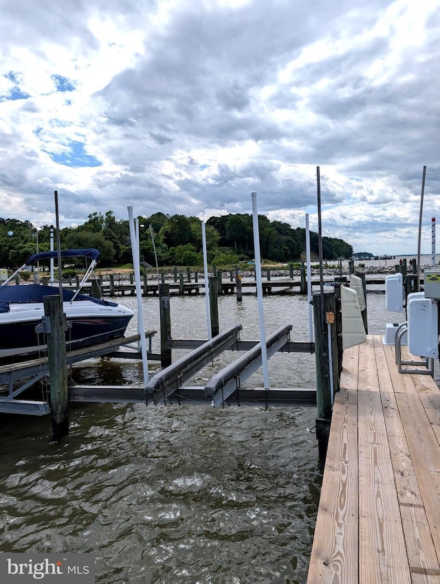 1 Bayview Rd Unit 7A, Betterton, MD 21610 - dock area with a water view and boat lift