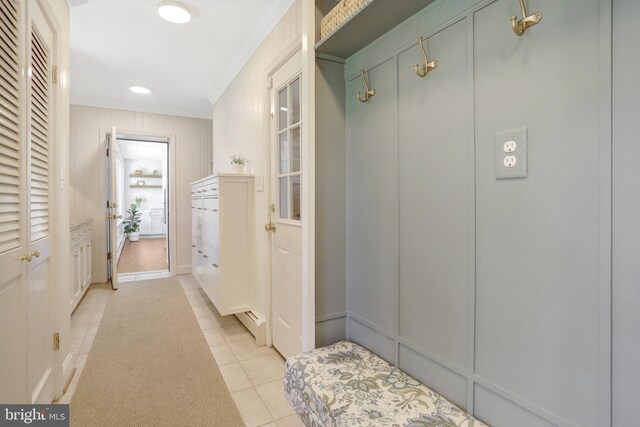 104 River Forest Ln, Fort Washington, MD 20744 - mudroom with crown molding, light tile patterned floors, and recessed lighting