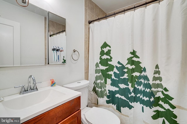 8102 Wingfield Pl, Alexandria, VA 22308 - bathroom with toilet, vanity, and a shower with shower curtain