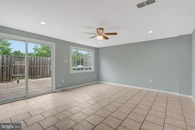 2836 Beechtree Ln, Woodbridge, VA 22191 - unfurnished room featuring ceiling fan, baseboards, and recessed lighting