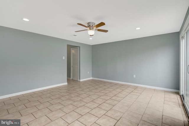 2836 Beechtree Ln, Woodbridge, VA 22191 - empty room featuring a ceiling fan, recessed lighting, and baseboards