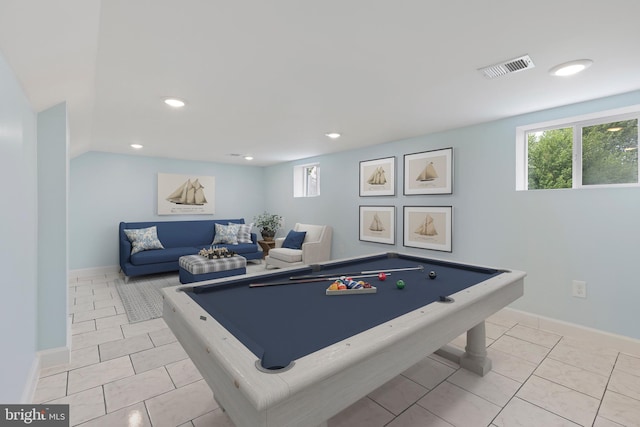 7608 Avondale Ave, Baltimore, MD 21224 - game room with plenty of natural light, recessed lighting, billiards, and baseboards