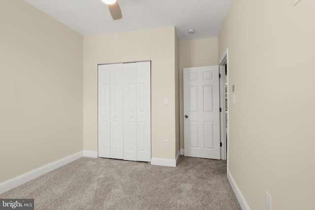 3827 Boarman Ave, Baltimore, MD 21215 - unfurnished bedroom featuring carpet floors, a closet, baseboards, and ceiling fan
