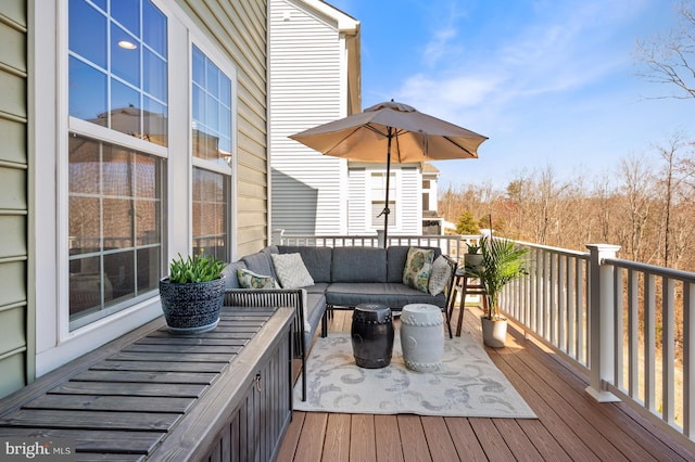 deck featuring an outdoor hangout area