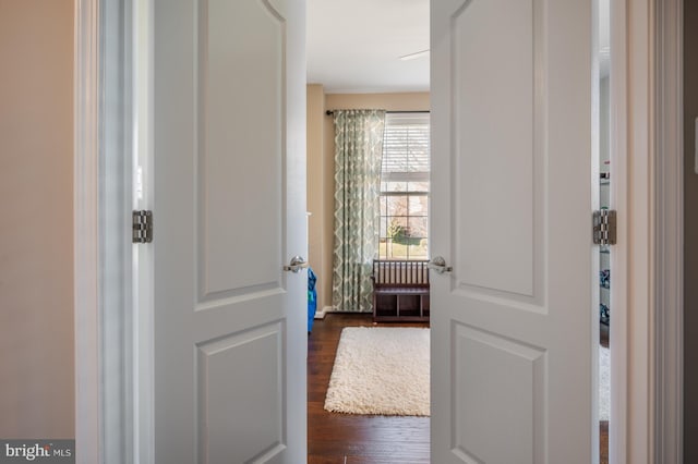 entrance foyer with dark wood-type flooring