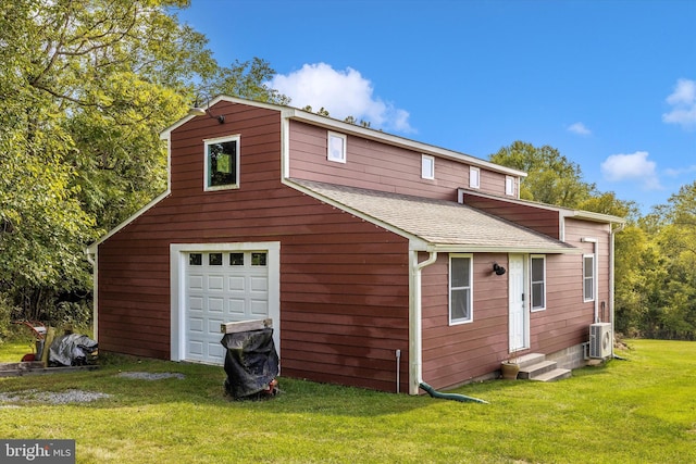 detached garage with ac unit