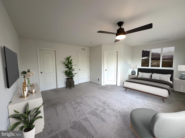 51 Healey Ct, Bunker Hill, WV 25413 - living room featuring carpet, ceiling fan, and baseboards
