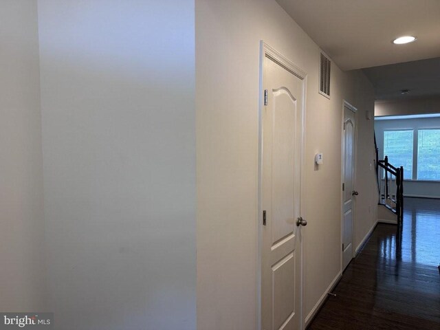 51 Healey Ct, Bunker Hill, WV 25413 - corridor featuring dark wood finished floors, baseboards, and recessed lighting