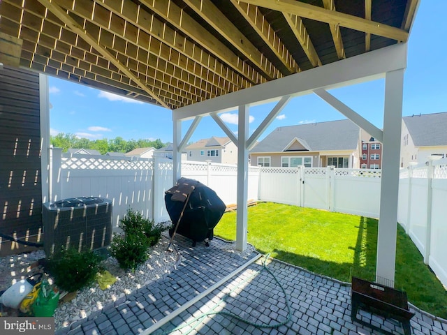 11631 Dorothy Sayers Pl, White Plains, MD 20695 - view of patio featuring central air condition unit, a residential view, and area for grilling