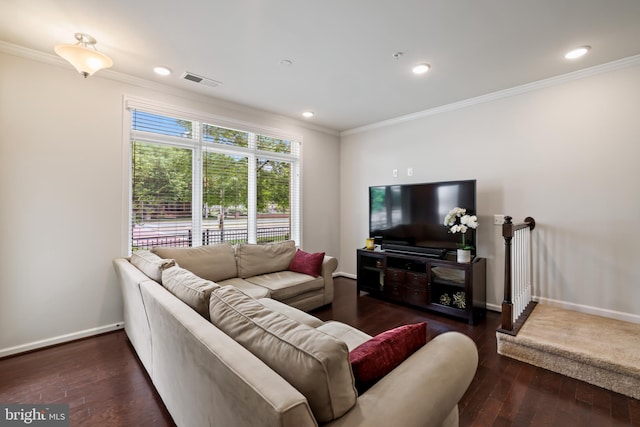 1102 Ribbon Limestone Ter SE, Leesburg, VA 20175 - living area with ornamental molding, baseboards, wood finished floors, and recessed lighting