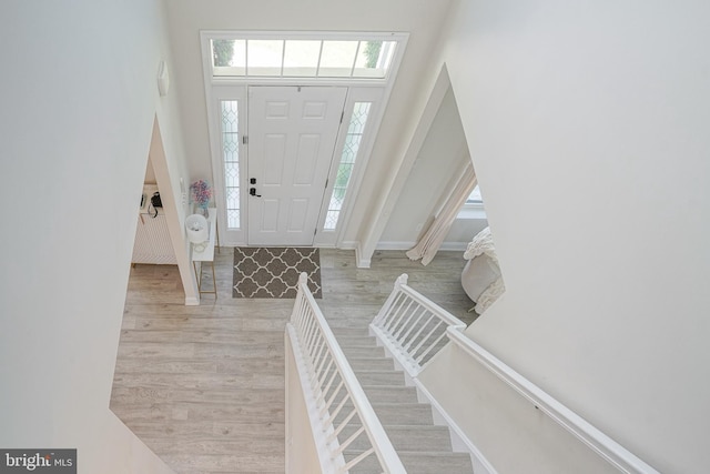 1094 Chews Landing Rd, Laurel Springs, NJ 08021 - foyer entrance featuring light wood-style flooring and a towering ceiling